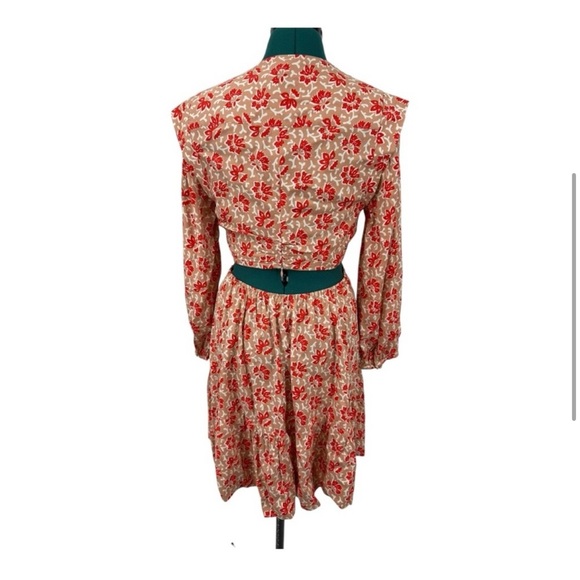 Joie Maeve Long Sleeve Floral Cut Out Mini Dress - Picture 4 of 8